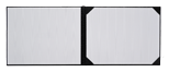 4 Satin Black Corners White Morie Panoramic Award Folders