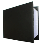 black leatherette panoramic certificate folder