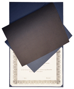 blue and black linen textured economy certificate folders